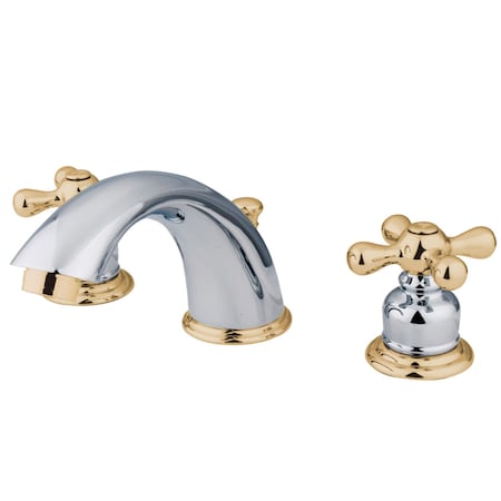 Kingston Brass KB974X Widespread Bathroom Faucet, Polished Chrome/Polished Brass KB974X